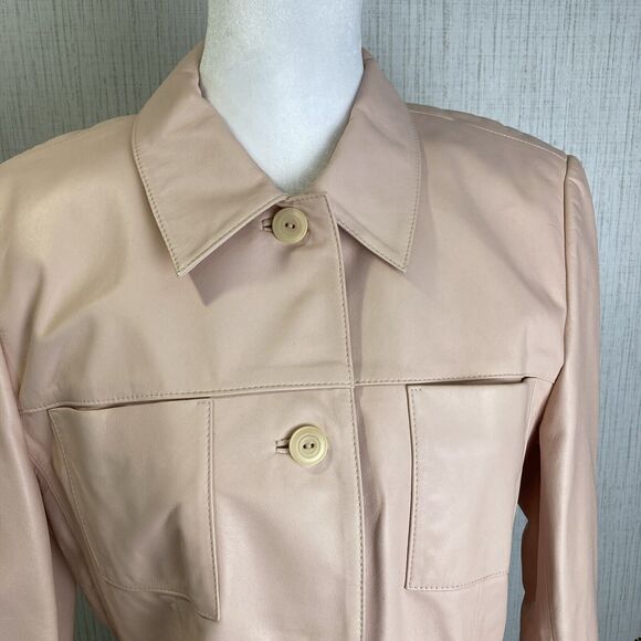 Talbots Light Pink Leather Jacket - Picture 2 of 11